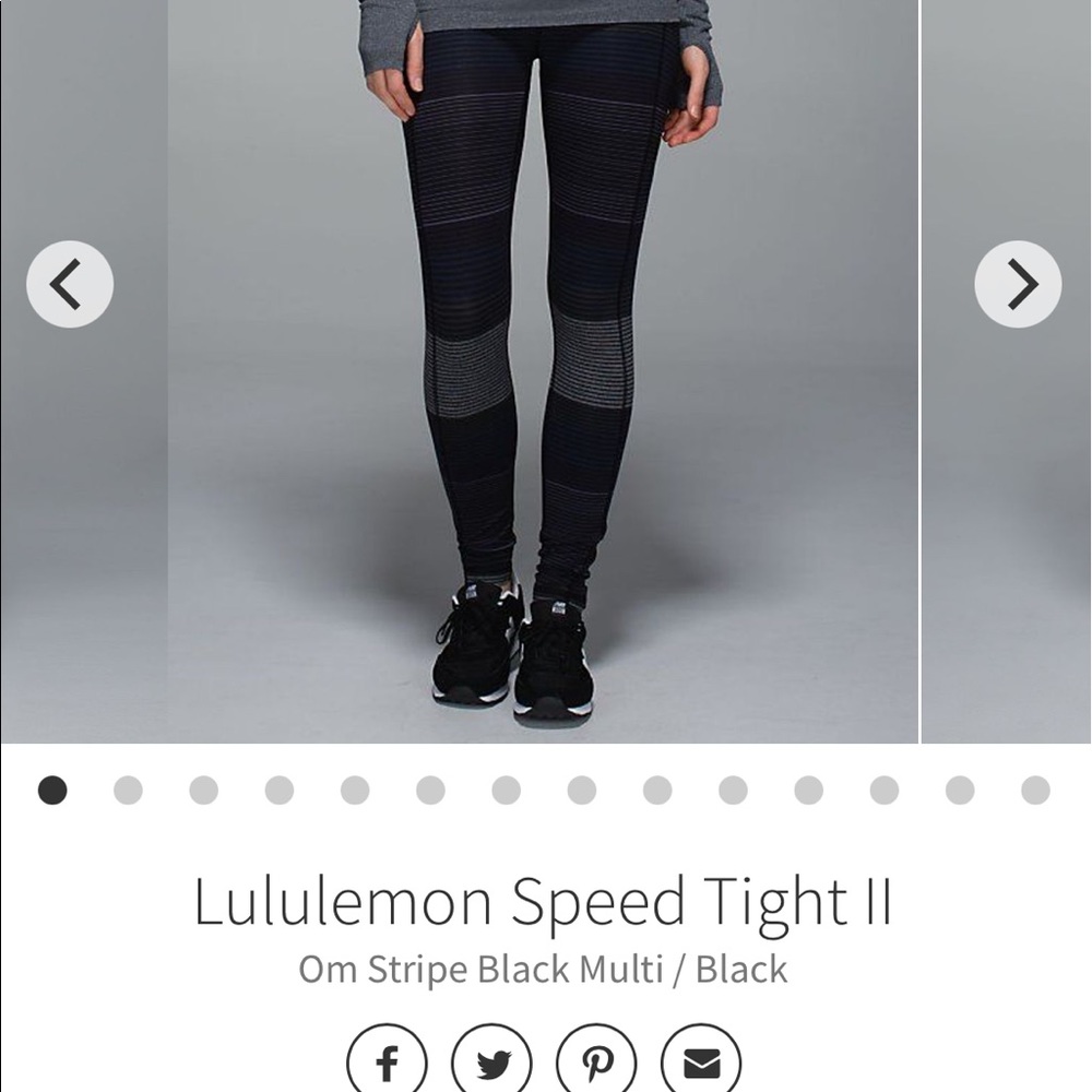 Lululemon Speed Tight II Om Stripe Black Multi